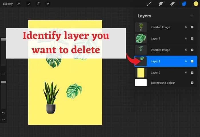 how to delete a layer in procreate
